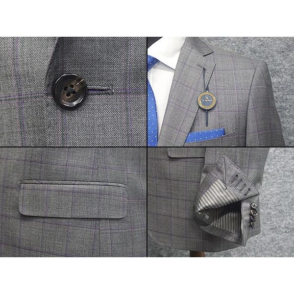 通年〜春夏物　[Scabal] スキャバル　Super140sオーダー生地使用　スタイリッシュ2釦シングルスーツ　グレー系/格子　日本製　[YA体][A体]　scb-s53の画像