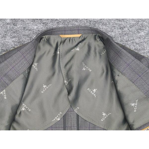 通年〜春夏物　[Scabal] スキャバル　Super140sオーダー生地使用　スタイリッシュ2釦シングルスーツ　グレー系/格子　日本製　[YA体][A体]　scb-s53の画像