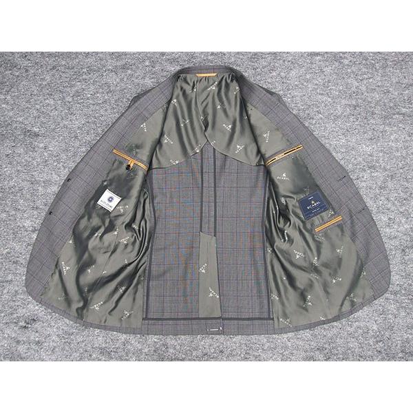 通年〜春夏物　[Scabal] スキャバル　Super140sオーダー生地使用　スタイリッシュ2釦シングルスーツ　グレー系/格子　日本製　[YA体][A体]　scb-s53の画像