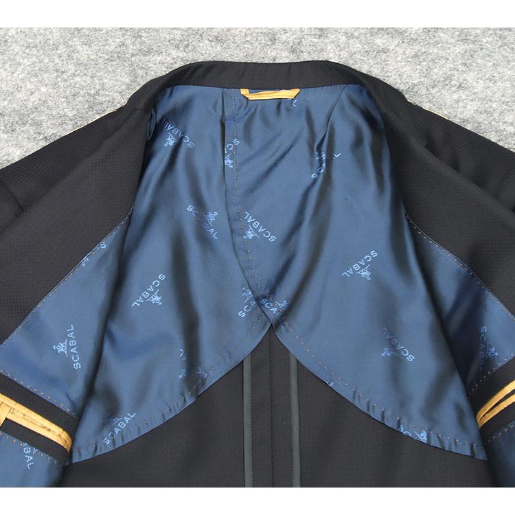 通年物 [Scabal] スキャバル スタイリッシュ2釦シングルスーツ 紺/マイクロチェック 日本製 [YA体][A体] SCB-S55の画像