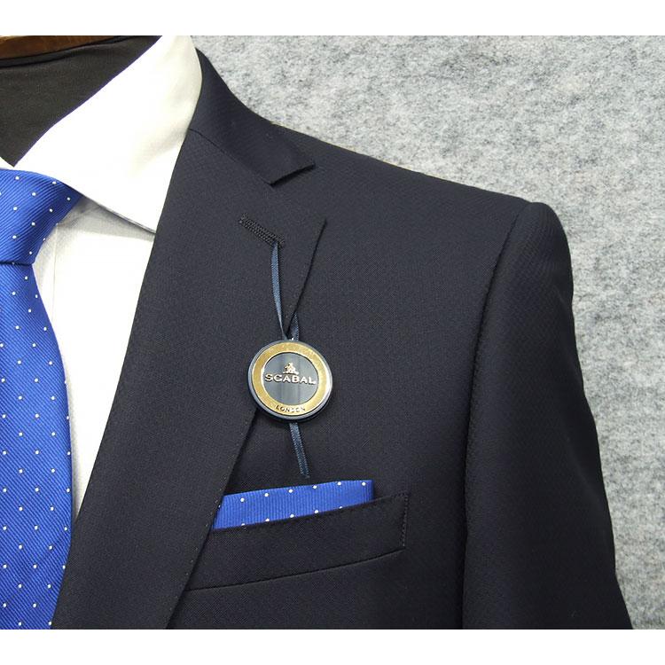通年物 [Scabal] スキャバル スタイリッシュ2釦シングルスーツ 紺/マイクロチェック 日本製 [YA体][A体] SCB-S55の画像