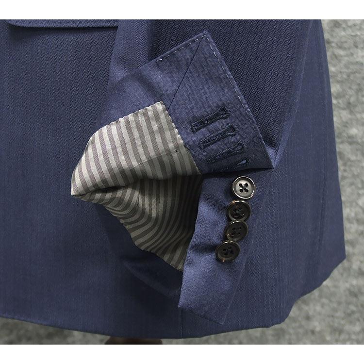 通年物 [Scabal] スキャバル Super120s スタイリッシュ2釦シングルスーツ 青紺/ストライプ 日本製 SCB-S56の画像