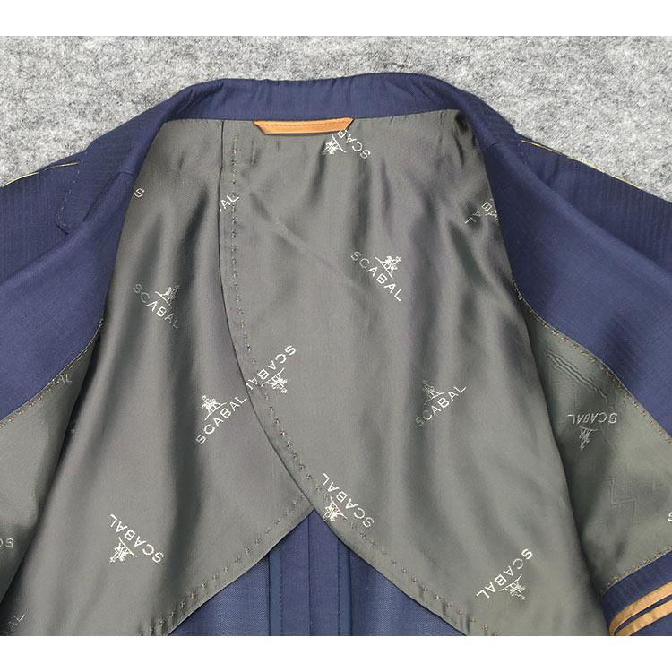 通年物 [Scabal] スキャバル Super120s スタイリッシュ2釦シングルスーツ 青紺/ストライプ 日本製 SCB-S56の画像