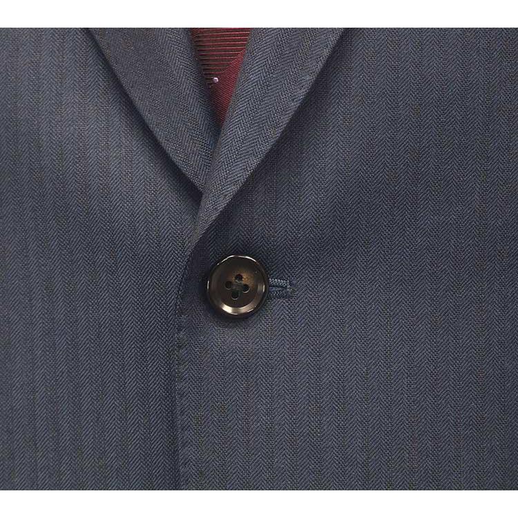 秋冬物　[Scabal] スキャバル　Super110sオーダー生地使用　ベーシック2釦シングルスーツ　藍系ストライプ　[A体]　日本製 scb004の画像