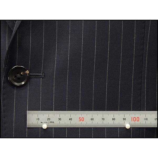 通年〜春夏物　[Scabal] スキャバル　Super140sオーダー生地使用　スタイリッシュ2釦シングルスーツ　紺縞　日本製　[YA体][A体][AB体]　scb101の画像