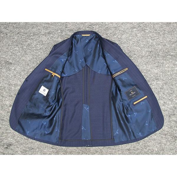 通年〜春夏物　[Scabal]スキャバル/Super120sオーダー生地使用　スタイリッシュ2釦シングルスーツ　鼠紺/ストライプ　日本製　[A体][AB体]　scb107の画像