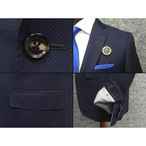 通年〜春夏物 [Scabal]スキャバル/Super120sオーダー生地使用　スタイリッシュ2釦シングルスーツ　紺/ドット　日本製　[YA体][A体]　scb108の画像