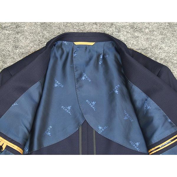 通年〜春夏物 [Scabal]スキャバル/Super120sオーダー生地使用　スタイリッシュ2釦シングルスーツ　紺/ドット　日本製　[YA体][A体]　scb108の画像