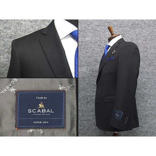 通年〜春夏物 [Scabal]スキャバル/Super120sオーダー生地使用　スタイリッシュ2釦シングルスーツ　黒/無地　日本製　[YA体][AB体]　scb109の画像