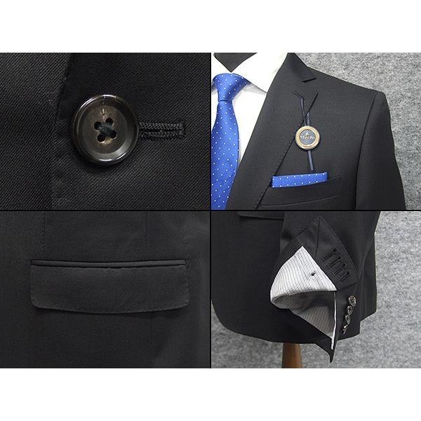 通年〜春夏物 [Scabal]スキャバル/Super120sオーダー生地使用　スタイリッシュ2釦シングルスーツ　黒/無地　日本製　[YA体][AB体]　scb109の画像