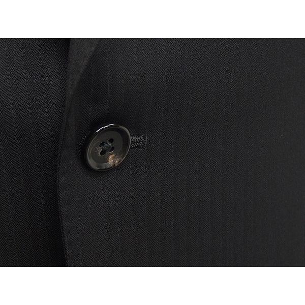 通年〜春夏物　[Scabal] スキャバル　Super140sオーダー生地使用　ベーシック2釦スーツ　黒/縞　日本製　[AB体][BB体]　ロゴ裏地　scb110の画像