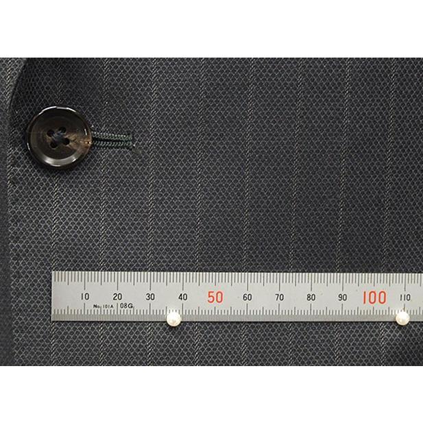 秋冬物　[Scabal] スキャバル　ベーシック2釦シングルスーツ　濃グレー系ストライプ　Super110sオーダー生地使用　日本製　[A体][AB体][BB体]　ロゴ裏地　scb22の画像