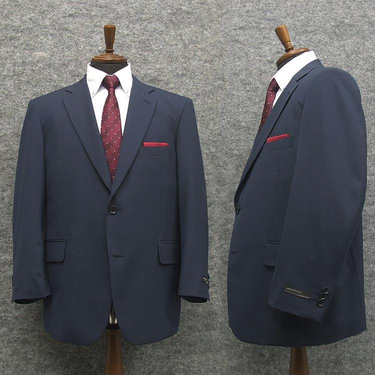 ビッグサイズ　2パンツ　通年物　ベーシック2釦シングルスーツ　紺系チェック　[E体][K体]　メンズスーツ　SE98100-14 ビッグサイズ 2パンツ 通年物 ベーシック2釦シングルスーツ 紺系