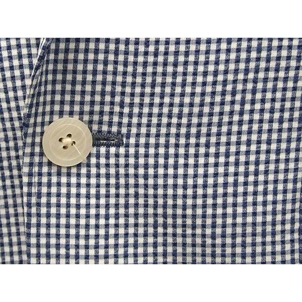 サッカー生地　春夏物　一枚仕立て　スタイリッシュジャケット　[AB体]　AB4　白紺系/チェック　シングル2釦　SEJ75121 サッカー生地 春夏物 一枚仕立て スタイリッシュジャケット [AB体] AB4