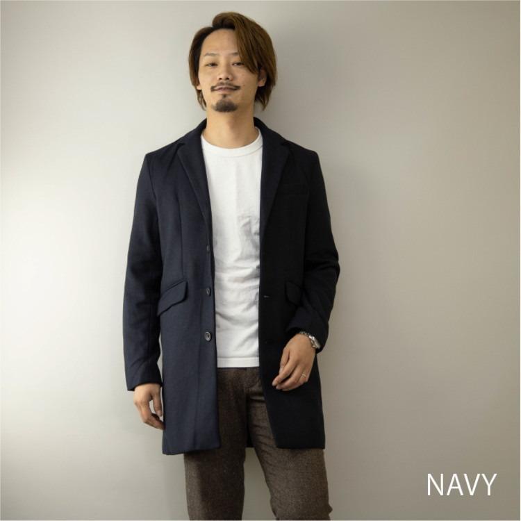 チェスターコート メンズ ネイビー 無地 メルトン ウール アウター ロングコート オーバーコート ビジネスコート 送料無料 St Nv St Nv 背広屋石k 通販 Yahoo ショッピング