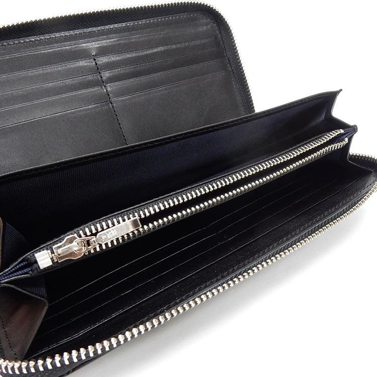 栃木レザー 牛革 長財布（両面開き） ラウンドファスナー 黒 日本製