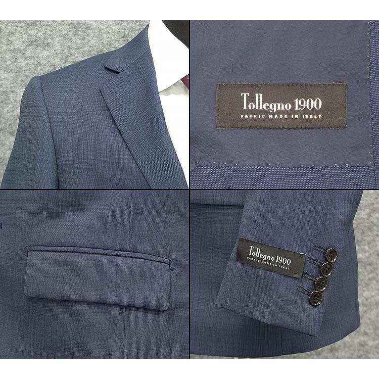 春夏物 イタリー製生地 [Tollegno] 紺/無地調 スタイリッシュ2釦 