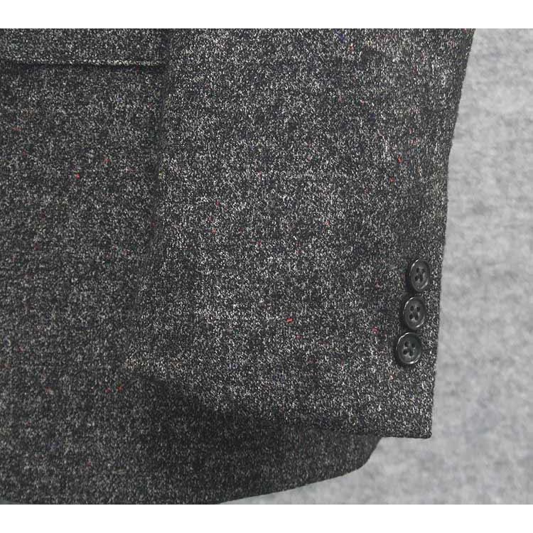 ウール混 のびのびニット素材　セミスタイリッシュジャケット　濃グレー　シングル2釦　[AB体]　秋冬物　WE-111-L｜dxksm466｜04