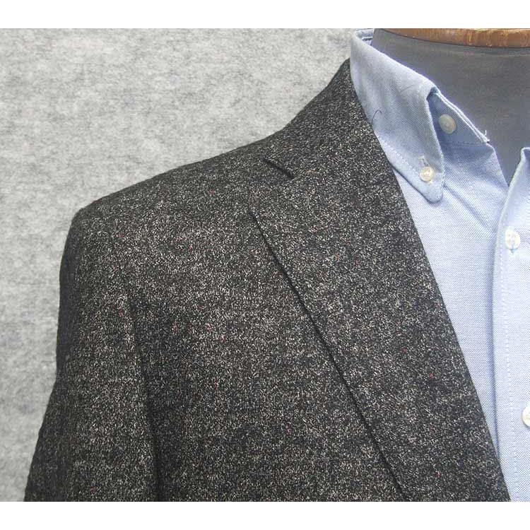 ウール混 のびのびニット素材　セミスタイリッシュジャケット　濃グレー　シングル2釦　[AB体]　秋冬物　WE-111-L ウール混 のびのびニット素材 セミスタイリッシュジャケット 濃グレー