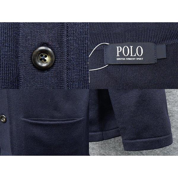 [POLO　B.C.S]　ニット　カーディガン　ネイビー/無地　Vネック　前開き　ウール混　家庭洗濯可　メンズ　ビジネス　カジュアル　YPC327-755｜dxksm466｜05