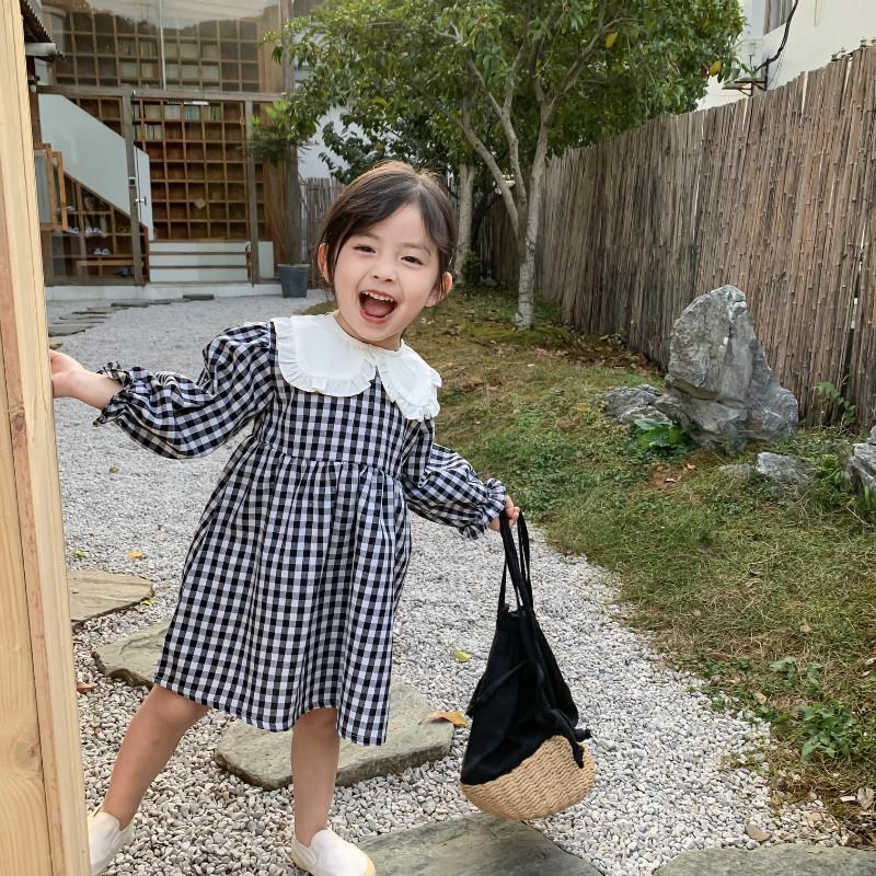子供服 ワンピース 女の子 バッルン袖 キッズ 長袖 襟付きワンピース チェック柄 膝丈 通学 通園 お出かけ かわいい 春秋80 90 100 110 1 Dxp53 豊 通販 Yahoo ショッピング