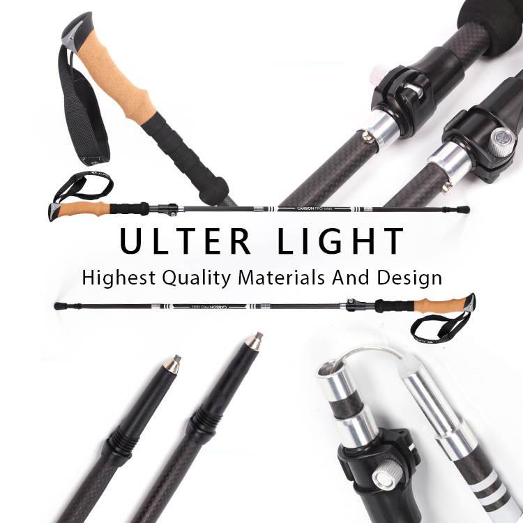 トレッキングポール カーボン 超軽量 折りたたみ 2本セット