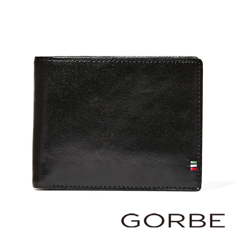 新品　GORBE[ゴルベ] 財布 イタリアンレザー 純札 (ブラック)二つ折り GORBE イタリアンレザー純札二つ折り財布 ◇名入れ対象◇ | GORBE