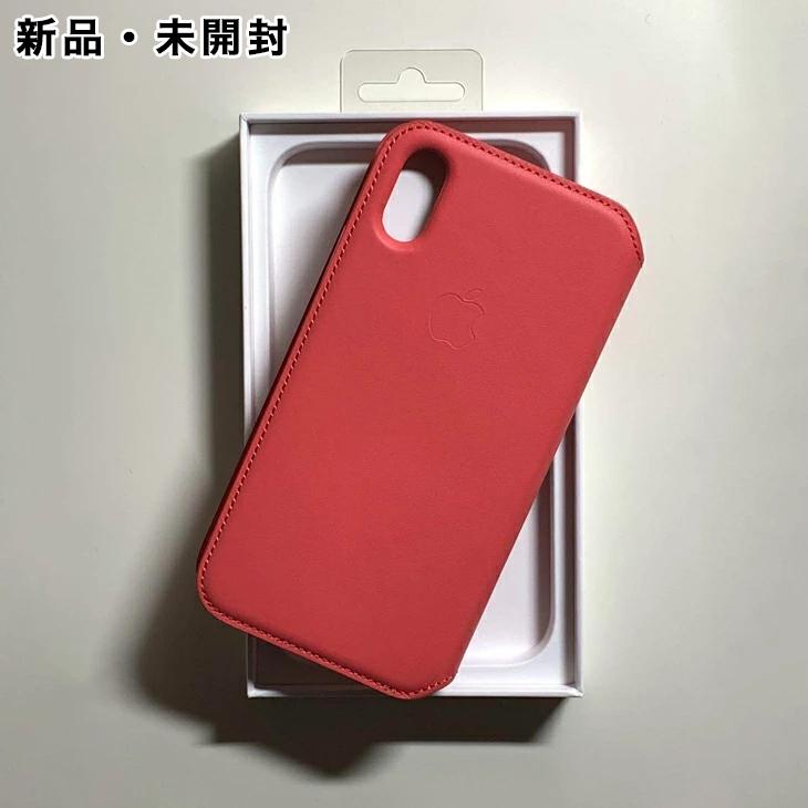 iPhone X Apple純正 / XS レザーフォリオ・ピオニーピンク 新品