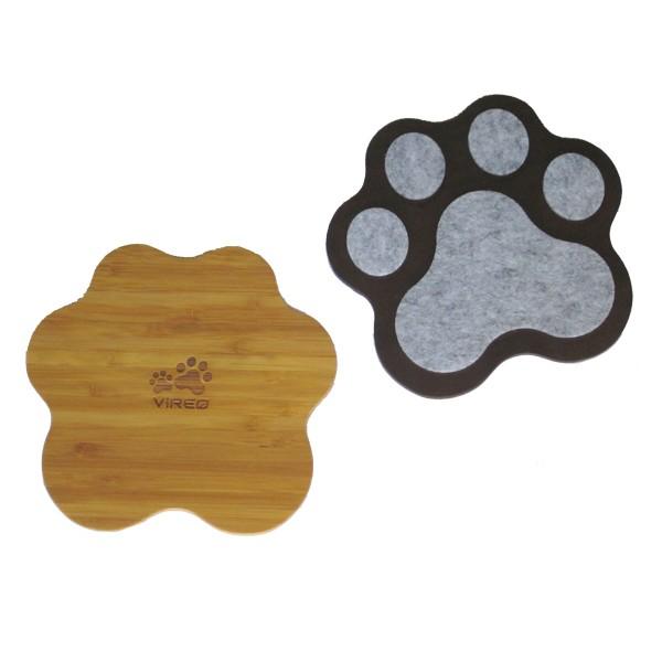 竹製鍋敷き 肉球型 2枚組セット : アスカラ Yahoo!ショッピング店