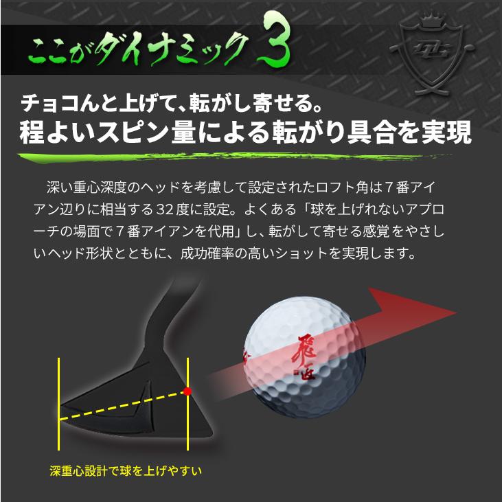 予約受付中 6月再入荷予定 ゴルフ クラブ チッパー 34インチ ロフト角32度 スチールシャフト メンズ 大口径グリップ ダイナゴルフ ツアーチッパー｜dyna-golf｜06