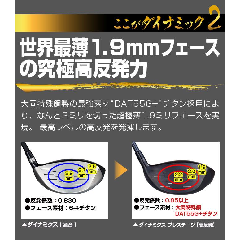 ☆新品 適合最強反発力 ダイナミクスドライバー 標準シャフト 新品】ほぼ高反発!の適合最強反発力の豪快な飛び☆ ダイナミクス