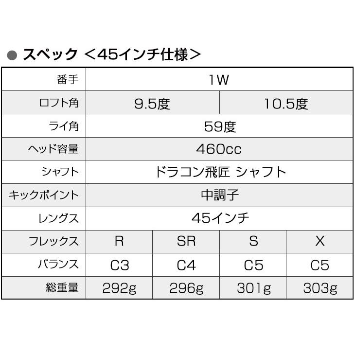 ワークスゴルフ 爆買い メンズ ドライバー 45インチ ルール適合