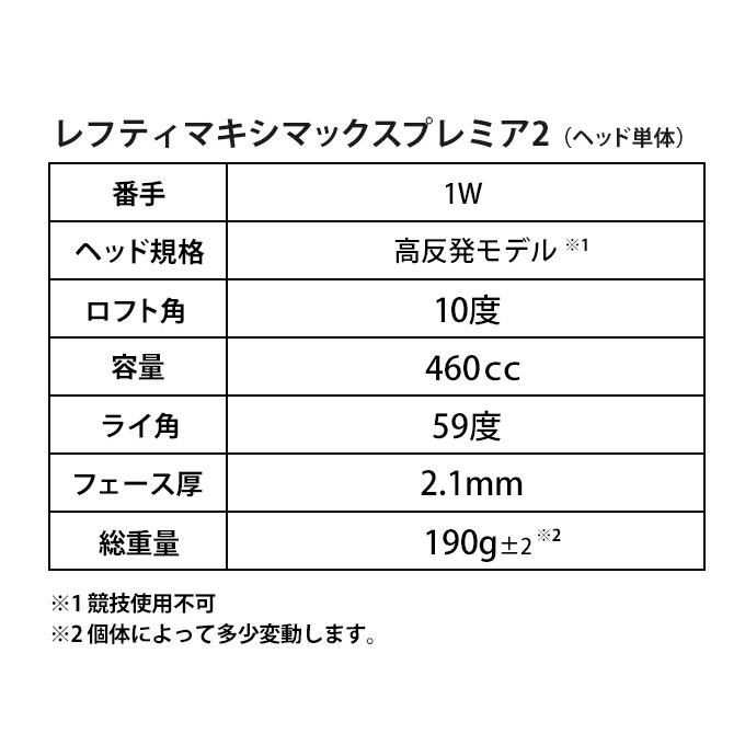 ワークスゴルフ ゴルフ パーツ ヘッド単体 ドライバー レフティ 高反発