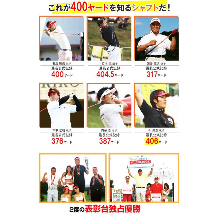 ゴルフ シャフトのみ ドライバー用 USTマミヤ ドラコン ATTAS シャフト 単体 単品 中調子 全長46インチ インチ選択可能 FW ウッド用 ユーティリティ｜dyna-golf｜03