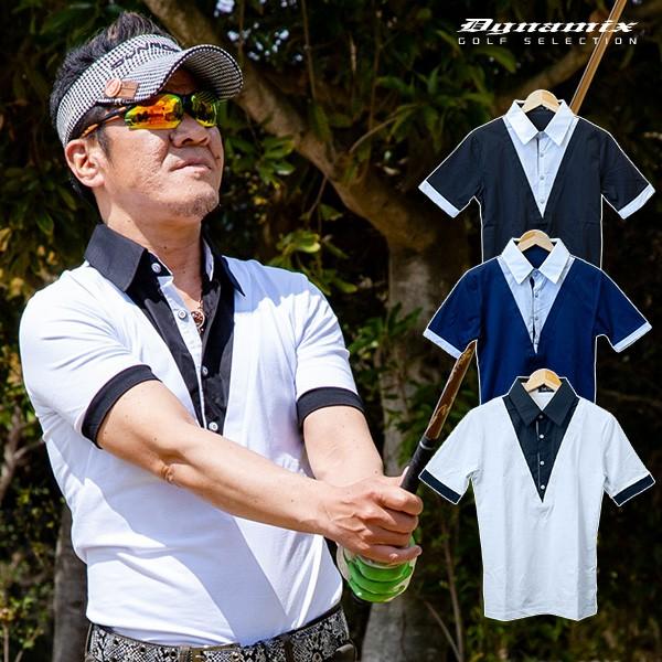 ゴルフウェア 夏 メンズ 半袖 ポロシャツ 重ね着風 W Polo03 爆飛びのダイナゴルフ Yahoo 店 通販 Yahoo ショッピング