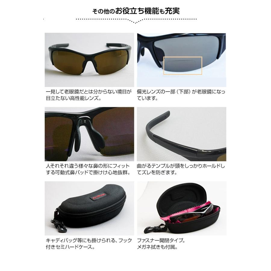 老眼鏡付き スポーツサングラス 偏光グラス UVカット : 爆飛びのダイナ