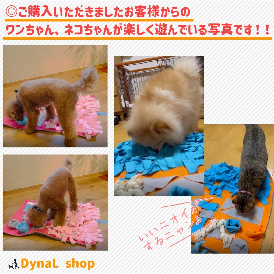 ノーズワーク マット 犬 ノーズワークマット おもちゃ 知育玩具 噛む おやつ隠し 嗅覚訓練 早食い防止 小型犬 運動不足 DynaL（オレンジ）｜dynal-shop｜14