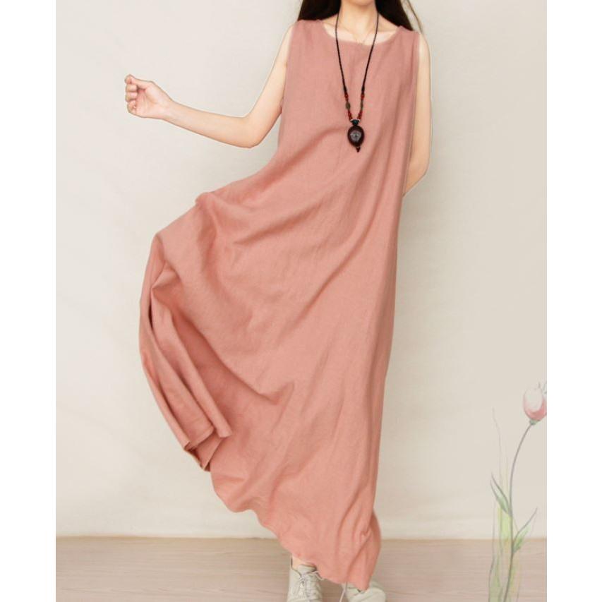 リネン ワンピース マキシ丈 ノースリーブ ピンク 黒 白 3164b ワンピース ドレスのtipstyle 通販 Yahoo ショッピング