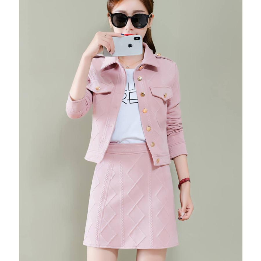 セットアップ スカート ミニ丈 ピンク ブラック 黒 長袖 B4005 ワンピース ドレスのtipstyle 通販 Yahoo ショッピング