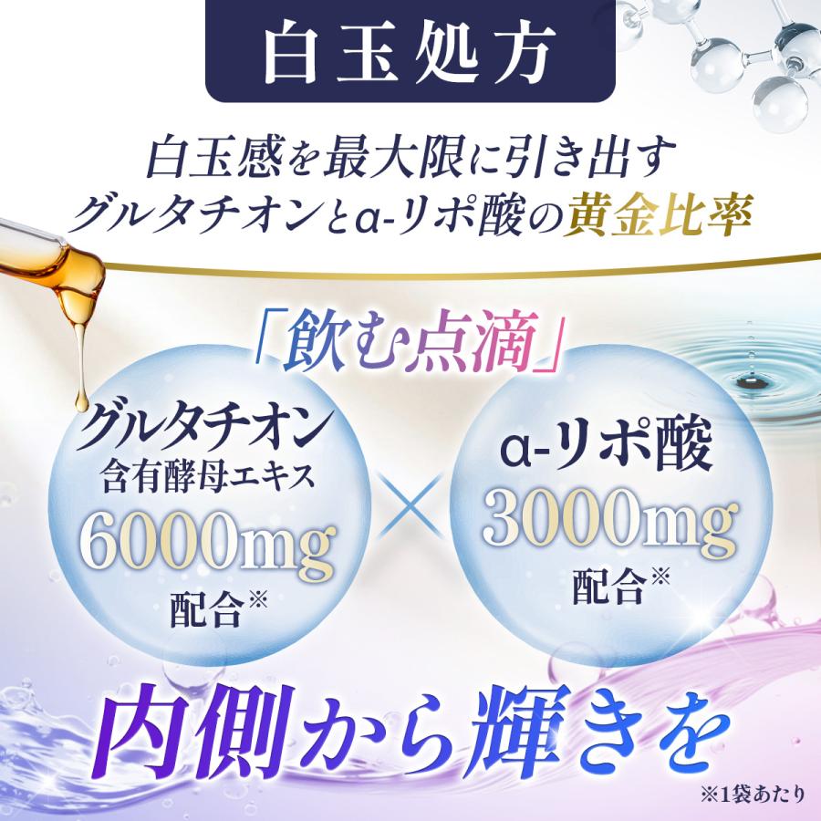 飲む白玉美容点滴】グルタチオン サプリ α-リポ酸 ビタミンC