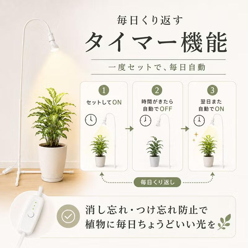 植物育成ライトスタンド（高さ2.1m）「高性能」で、コスパ抜群！観葉