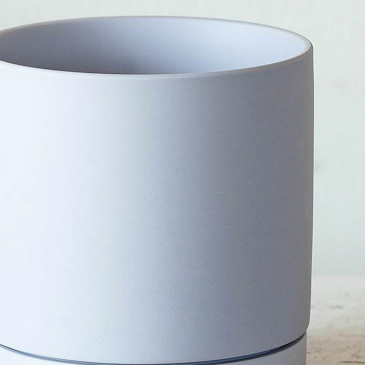 鉢 植木鉢 鉢カバー セラミック 受皿一体型シリンダー陶器鉢L（19cm