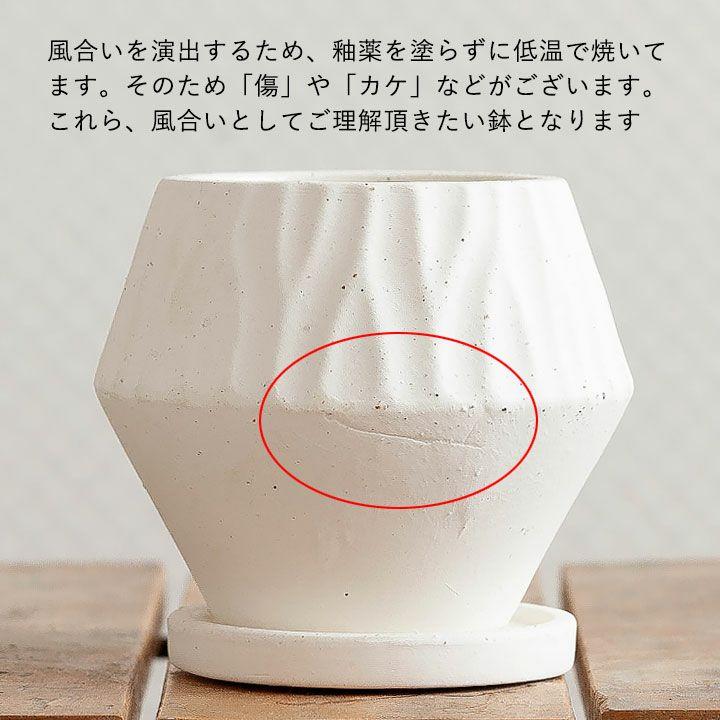 鉢 植木鉢 おしゃれ 室内 珍しいカタチ 菱形 石の質感陶器鉢（12cm