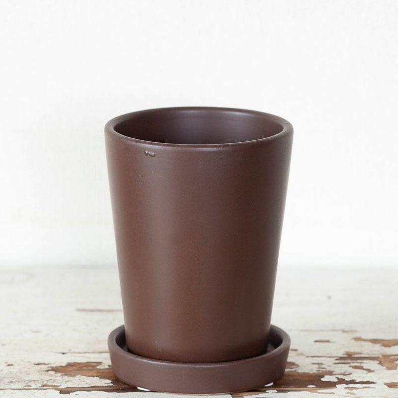 鉢 植木鉢 陶器 おしゃれ 室内 鉢植え 植え替え シンプルな茶色の