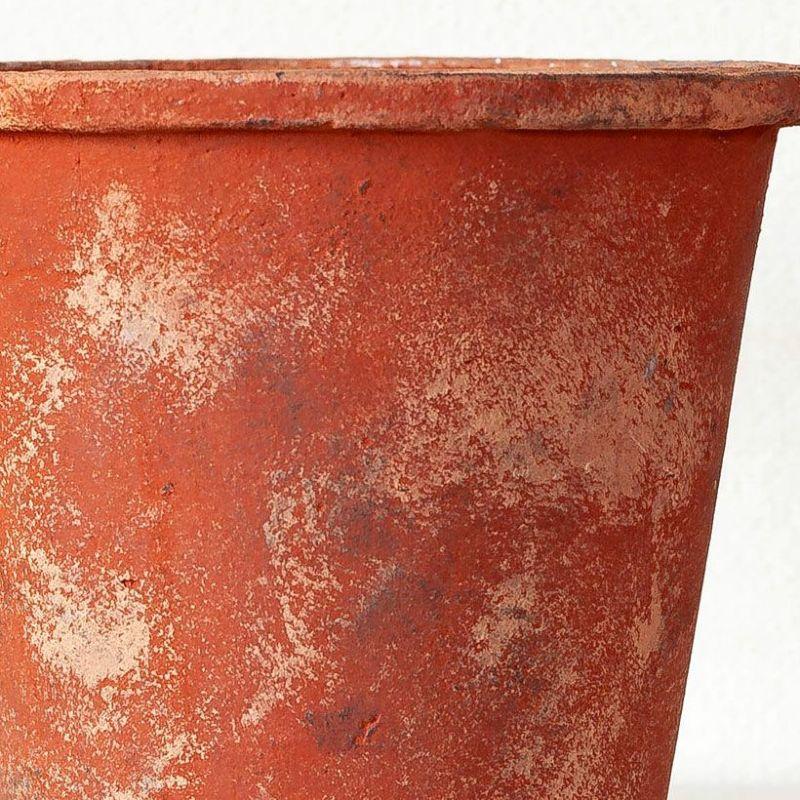 植木鉢 おしゃれ 陶器 受皿付き 使い古したような。レトロな素焼きtaste陶器鉢(14cm）｜e-8783｜14
