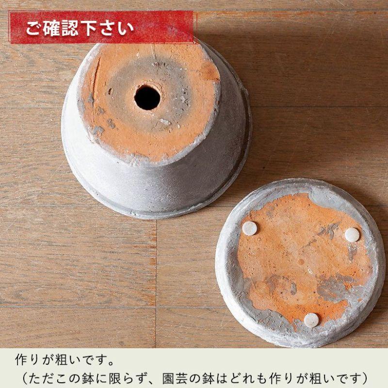 植木鉢 おしゃれ 陶器 受皿付き 使い古したような。レトロな素焼き