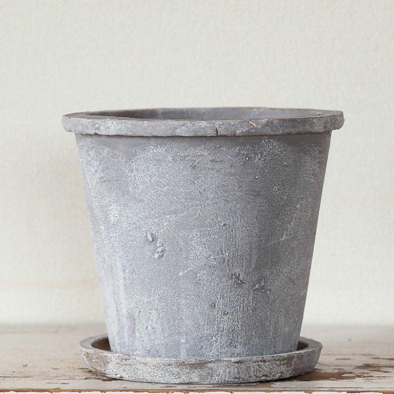 植木鉢 おしゃれ 陶器 受皿付き 使い古したような。レトロな素焼きtaste陶器鉢(19cm）｜e-8783｜06