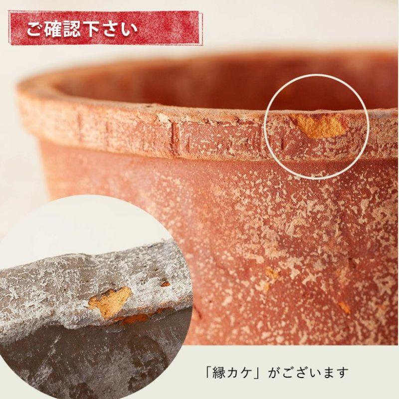 植木鉢 おしゃれ 陶器 受皿付き 使い古したような。レトロな素焼きtaste陶器鉢(19cm）｜e-8783｜09