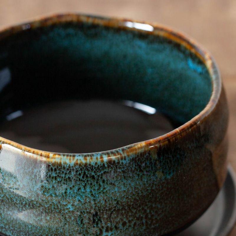 鉢 植木鉢 陶器 おしゃれ 美濃焼の抹茶碗で、植物を愛でるMサイズ