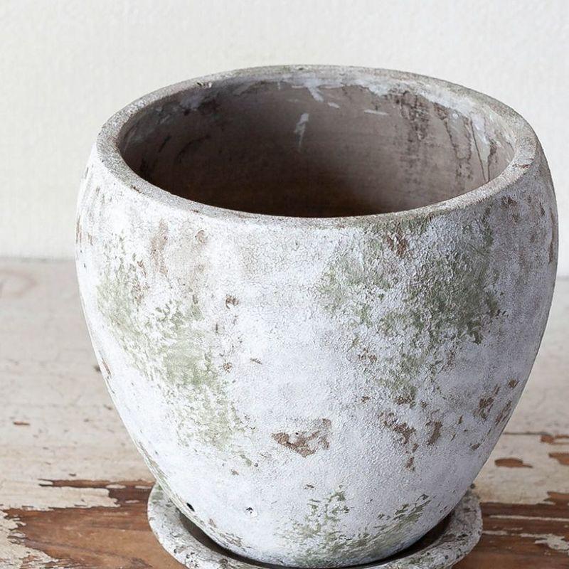 鉢 植木鉢 セメント おしゃれ 丸みが可愛いアンティーク風セメントPOT